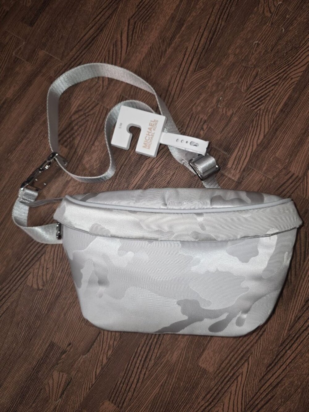 Michael Kors Silver Camo Belt Bag Adjustable Strap Nylon S/M